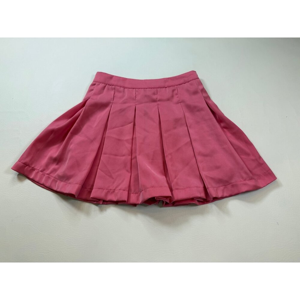 Do+Be Pleated Pink Skirt With Shorts 12" Length Lightweight Design (bin HH163)